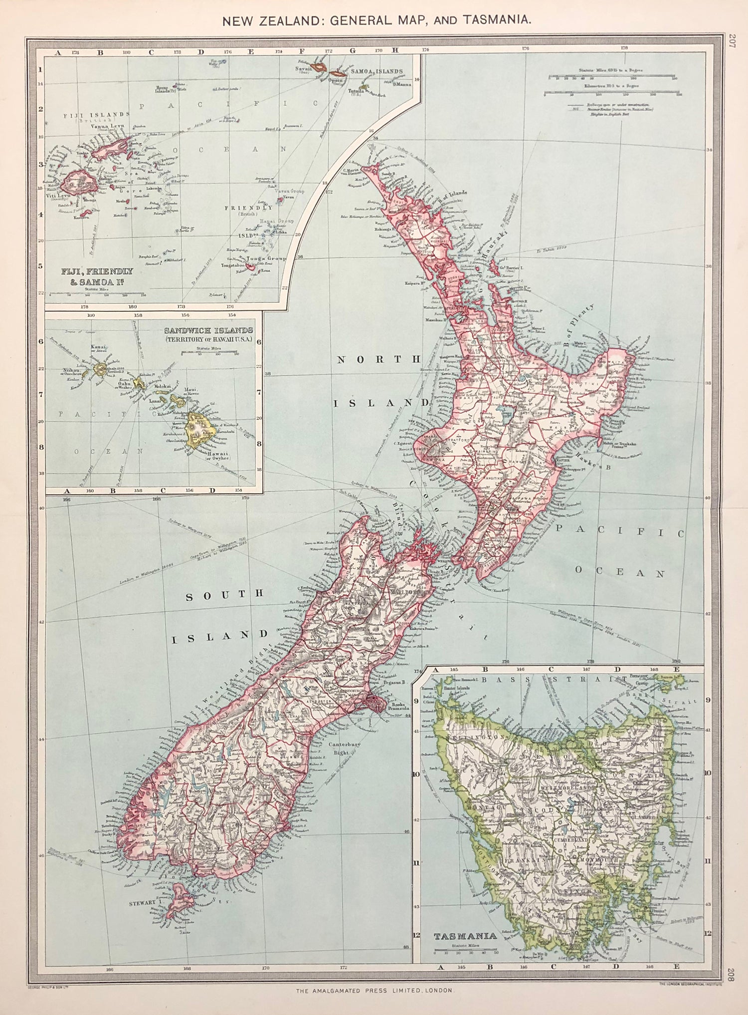 NEW ZEALAND: GENERAL MAP, AND TASMANIA