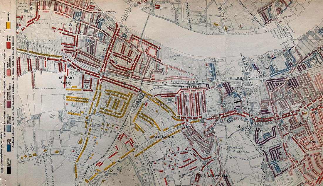 Booth Poverty Map: Wandsworth (1900)